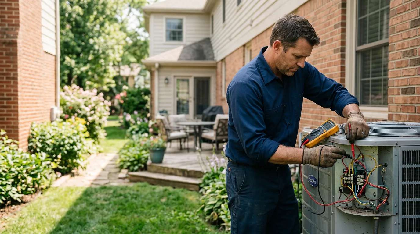 HVAC technician working near River Pines, CA